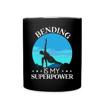 Bending ist meine Superkräfte Spirituelles Workout Yoga - Tasse einfarbig - Schwarz - Vorne