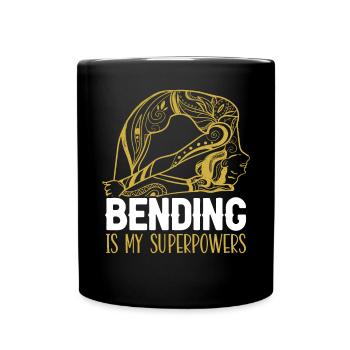 Bending Is My Superpowers Spiritual Workout Yoga - Full Colour Mug - black - Front