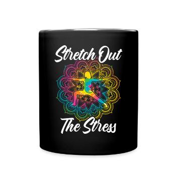 Étirez l’amoureux du yoga Stress Fitness Workout - Mug uni - noir - Devant