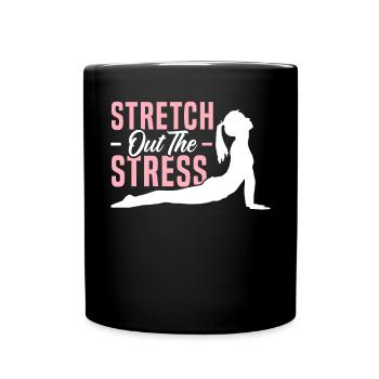 Étirez l’amoureux du yoga Stress Fitness Workout - Mug uni - noir - Devant