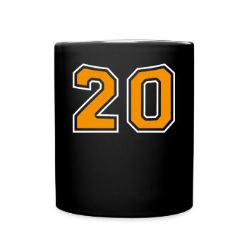 Numéro 20 Orange - Mug uni - noir - Devant