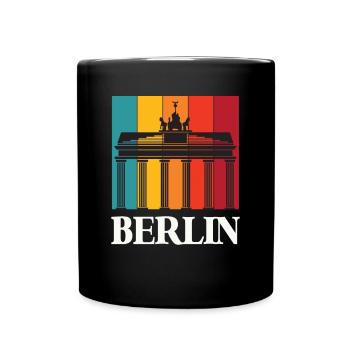 Berlin Retro Brandenburger Tor Deutschland - Tasse einfarbig - Schwarz - Vorne