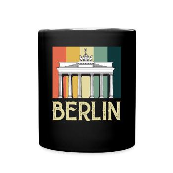 Berlin Vintage Brandenburger Tor Deutschland - Tasse einfarbig - Schwarz - Vorne