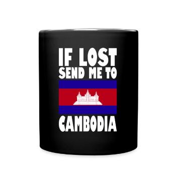 Drapeau du Cambodge Disant - Mug uni - noir - Devant