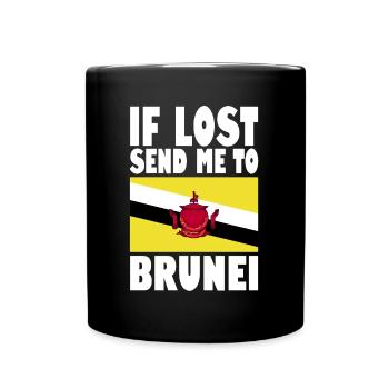 Brunei Flagge Spruch - Tasse einfarbig - Schwarz - Vorne