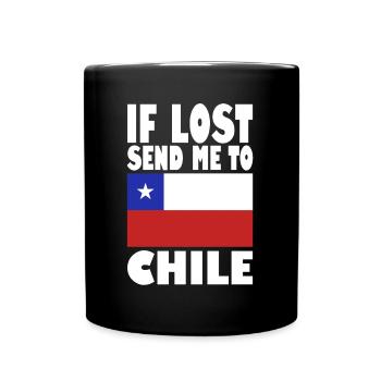 Chile Flagge Spruch - Tasse einfarbig - Schwarz - Vorne