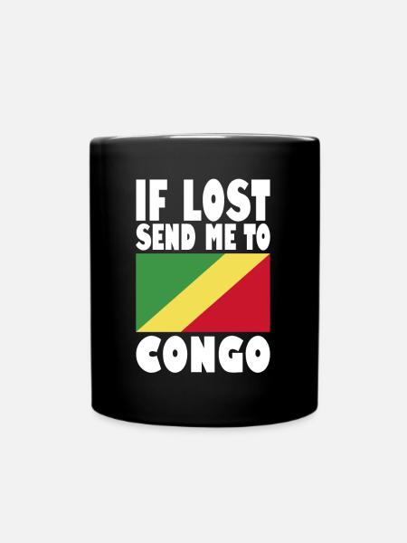 Kongo Flagge Spruch - Tasse einfarbig - Schwarz