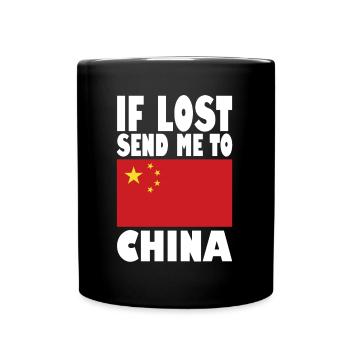 Drapeau chinois - Mug uni - noir - Devant