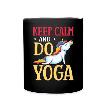 Yoga Licorne Débutant Entraînement Citations Méditation - Mug uni - noir - Devant