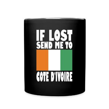 Cote Dívoire Flagge Spruch - Tasse einfarbig - Schwarz - Vorne