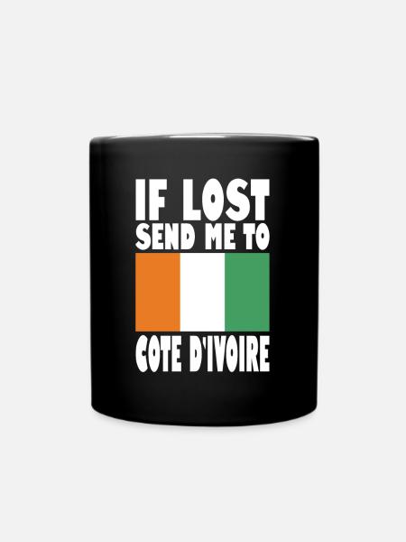 Cote Dívoire Drapeau Disant - Mug uni - noir