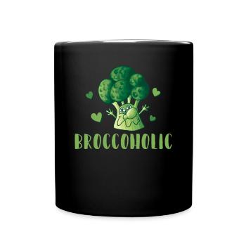 Broccoholic healthy diet plant-based food - Full Colour Mug - black - Front