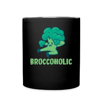 Broccoholic Vegetarian Vegetables Vegetarian and Gesu - Full Colour Mug - black - Front