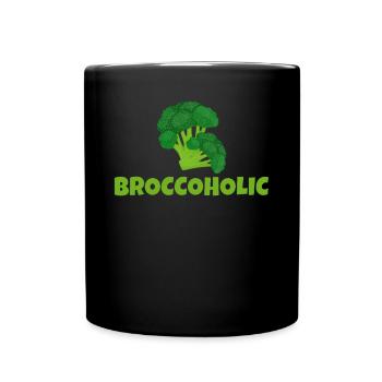 Broccoholic légumes verts brocoli végétarien - Mug uni - noir - Devant