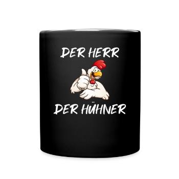 Der Herr der Hühner Hühnerwirt Landwirtschaft Outf - Tasse einfarbig - Schwarz - Vorne