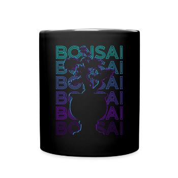 Bonsai Tree Retro Gift - Full Colour Mug - black - Front