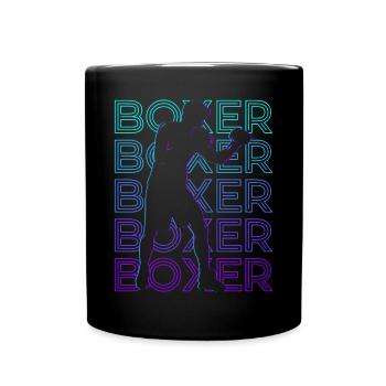 Boxer Boxen Retro Geschenk - Tasse einfarbig - Schwarz - Vorne