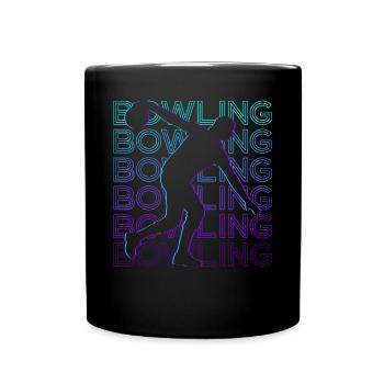 Bowling Bowler Retro Gift - Full Colour Mug - black - Front