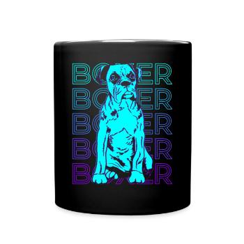 Boxer Dog Retro Gift - Full Colour Mug - black - Front