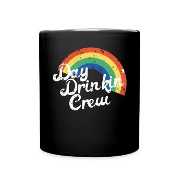 Day Drinkin' Crew Rainbow Gift for Partygoers - Full Colour Mug - black - Front