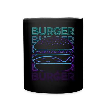 Burger Hamburger Cheeseburger Retro Gift - Full Colour Mug - black - Front