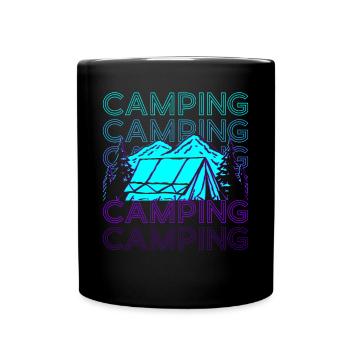 Camping Motorhome Camp Retro Gift - Full Colour Mug - black - Front