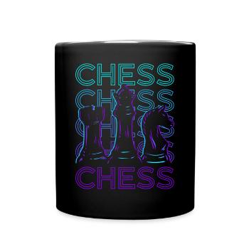 Schachspieler Schachmeister Retro Geschenk - Tasse einfarbig - Schwarz - Vorne