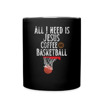 Ich brauche es, es ist Kaffee und Basketball - Tasse einfarbig - Schwarz - Vorne