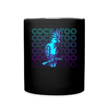 Kakadu Retro Geschenk - Tasse einfarbig - Schwarz - Vorne