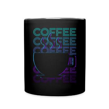Kaffee Retro Geschenk - Tasse einfarbig - Schwarz - Vorne