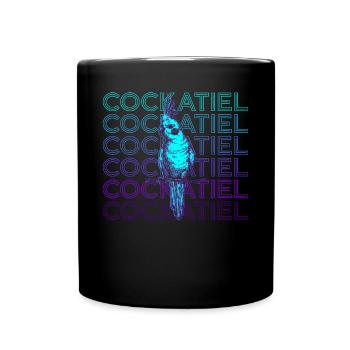 Cockatiel Retro Gift - Full Colour Mug - black - Front