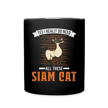 Siamkatze Geschenk Siamesische Katze Siam Cat - Tasse einfarbig - Schwarz - Vorne