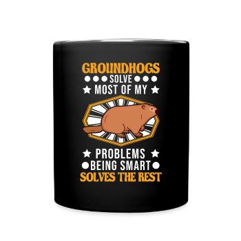 Marmot Gift Groundhog Day Marmot - Full Colour Mug - black - Front
