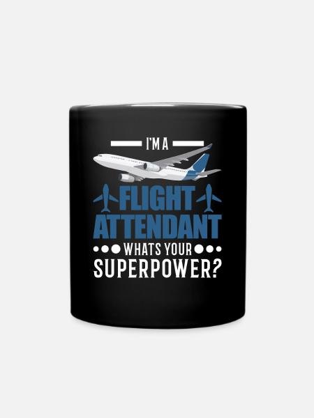 Hôtesse de l’air Superkraft Stewardess - Mug uni - noir