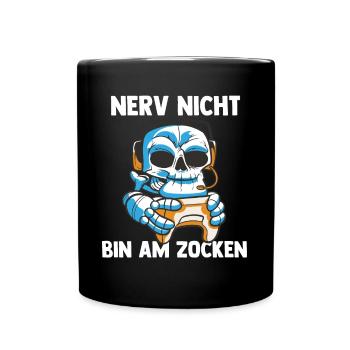 Nerv Nicht Bin Am Zocken Skelett - Computer Spiele - Tasse einfarbig - Schwarz - Vorne