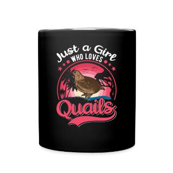 Juste une fille qui aime les cailles Caille - Mug uni - noir - Devant