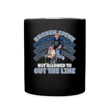 Conception de fauteuil roulant pour handicapés pour une amputation - Mug uni - noir - Devant