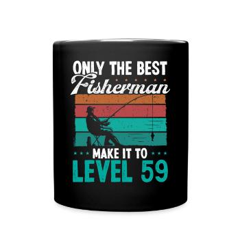 59 Niveau de pêche Pêcheur pêcheur de 59 ans - Mug uni - noir - Devant