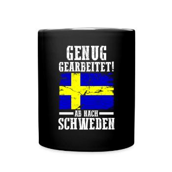 Skandinavien Urlaub Schwede Schweden - Tasse einfarbig - Schwarz - Vorne