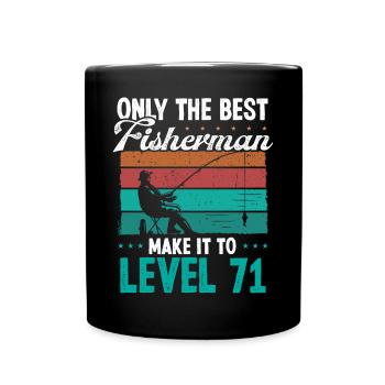 71 Niveau de pêche Pêcheur pêcheur de 71 ans - Mug uni - noir - Devant