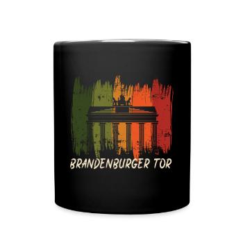 Brandenburg Gate Retro Berlin Germany - Full Colour Mug - black - Front