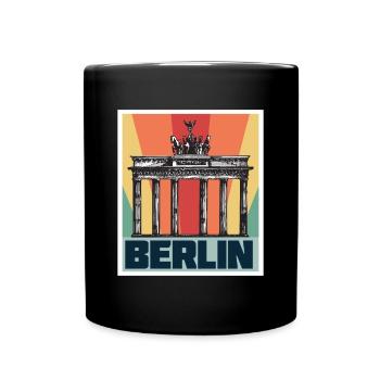 Berlin Antique Brandenburg Gate Germany - Full Colour Mug - black - Front