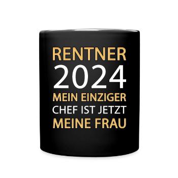 Ruhestand Frau Chef 2024 - Tasse einfarbig - Schwarz - Vorne