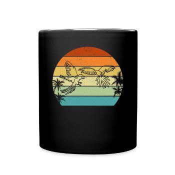 Macaw Bird Lover Parrot Bird Sunset Pap - Full Colour Mug - black - Front