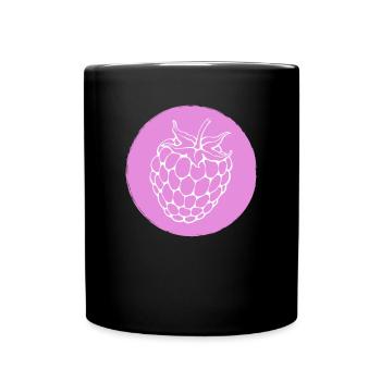 Himbeere Brombeere - Tasse einfarbig - Schwarz - Vorne