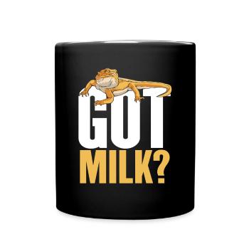 Le dragon barbu aime le lait - Mug uni - noir - Devant