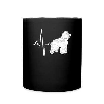 Poodle Heartbeat - Full Colour Mug - black - Front