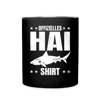 Hai - Offizielles Hai Shirt Haifisch Haifische Hai - Tasse einfarbig - Schwarz - Vorne