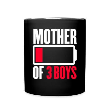 Mère de 3 garçons - Mug uni - noir - Devant