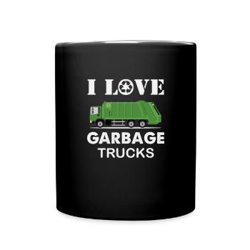 Éboueur Camion à ordures Camion à ordures Camion à ordures - Mug uni - noir - Devant